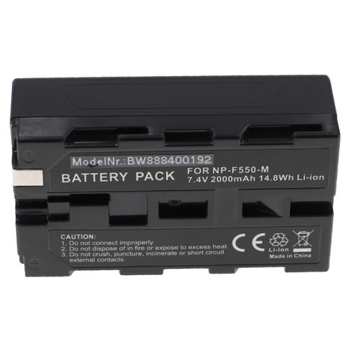 VHBW Sony NP-F950, NP-F930/B, NP-F950/B, NP-F550, NP-F930, NP-F960 Akku - 2000 mAh, 7,4 V, Li-Ion