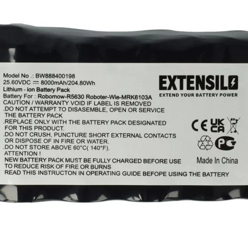 VHBW Lawn Mower Battery MRK6103A, MRK6105A, BAT6001B, BAT6000A, BAT6000C - 8000 mAh 25.6 V LiFePO4