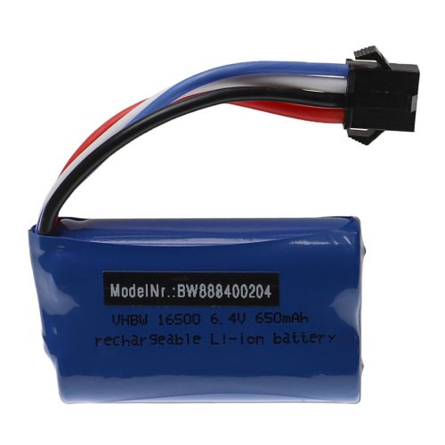 VHBW Model Maker Tool Battery for Wltoys 18628, 18629 – 650 mAh 6.4 V Li-Ion, SM-4P