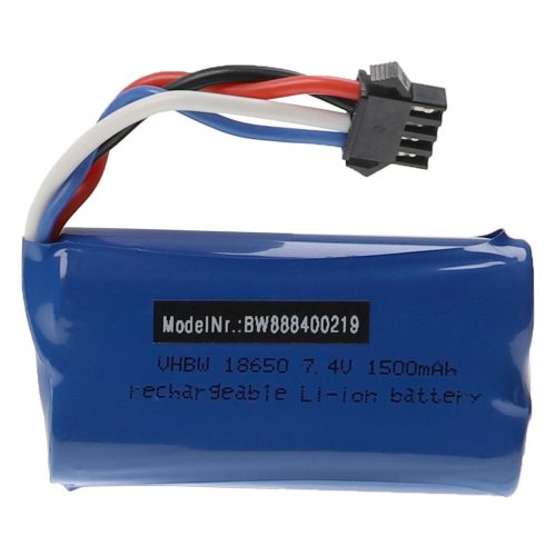 VHBW Model Maker Tool Battery for UDI 002, 902 / Hnqi 961, 962 – 1500 mAh 7.4 V Li-Ion, SM-4P