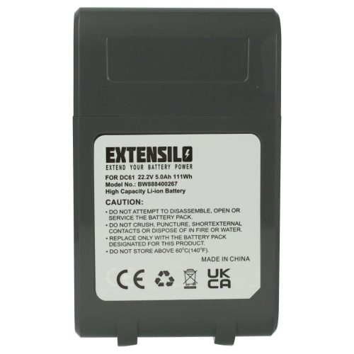 VHBW Battery for Dyson 61034-01, 205794-01/04, 61034-03, 62350-07/02 - 5000 mAh, 22.2 V, Li-Ion