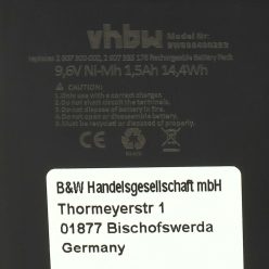   Akkumulátor Bosch 2607300002 / GSR 9.6VET / PSR 9.6V fúróhoz és csavarhúzóhoz - 9.6V, NiMH, 1500mAh