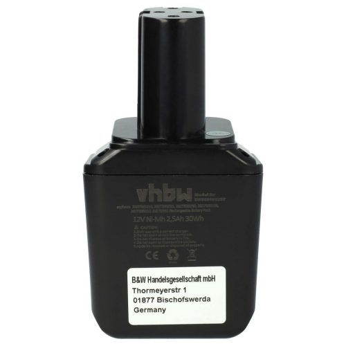 VHBW Elektromos kéziszerszámgép akkumulátor Bosch GBM 12VE, ORGAPACK OR-T50, Signode BHC2300 fúrókhoz és csavarozókhoz - 12V, Ni-MH, 2500mAh