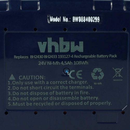 VHBW Elektromos kéziszerszámgép akkumulátor Makita 193130-5, 193128-2, 193127-4, 193131-3 - 4500 mAh, 24 V, NiMH