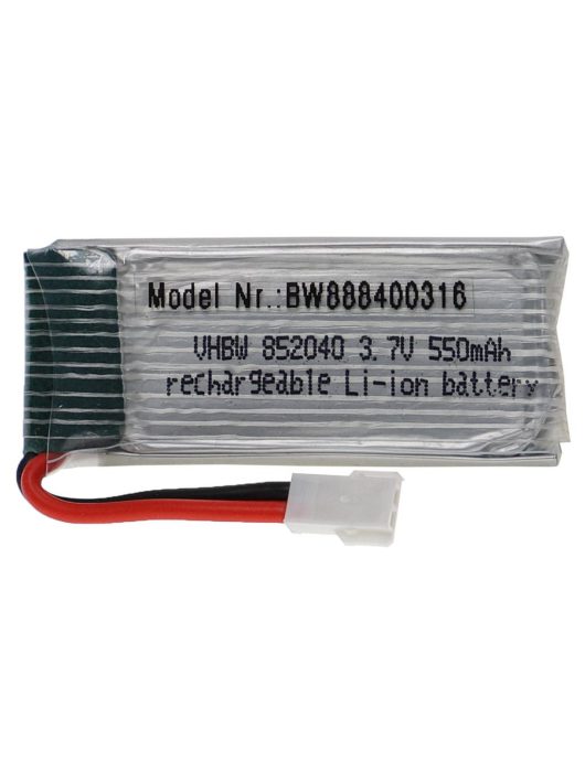 Modellkészítő eszköz akkumulátor - 550 mAh 3,7 V Li-polimer, XH 2,54 2P