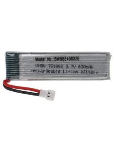   Modellkészítő eszköz akkumulátor - 600 mAh 3,7 V Li-polimer, XH 2,54 2P