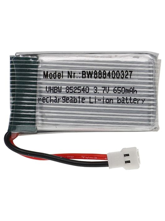 Modellkészítő eszköz akkumulátor - 650 mAh 3,7 V Li-polimer, XH 2,54 2P