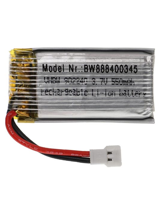 Modellkészítő eszköz akkumulátor - 550 mAh 3,7 V Li-polimer, XH 2,54 2P