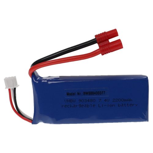 VHBW Model Maker Tool Battery - 2200 mAh 7.4 V Li-Polymer, 3.5 mm Banana Plug