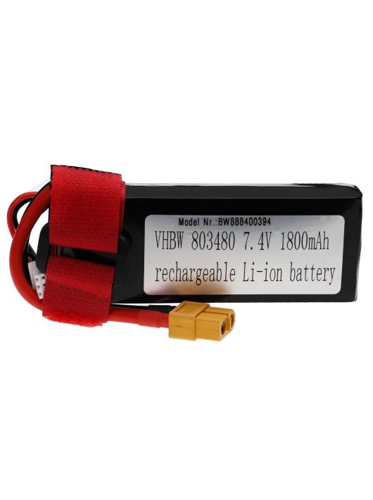 Modellkészítő eszköz akkumulátor - 1800 mAh 7,4 V Li-polimer, XT60