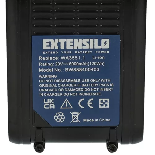 VHBW Rockwell RW9351.1 Electric Power Tool Battery - 6000 mAh, 20 V, Li-Ion