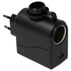 VHBW Autós Adapter 12 V Autós Töltő - 220 V Hálózati Tápellátás - 3000 mA, USB Porttal