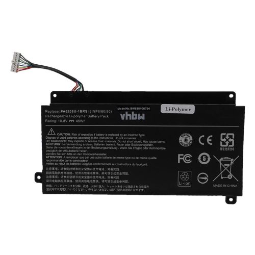 Notebook akkumulátor  Toshiba P000645710, PA5208U-1BRS, P000619700 - 4166 mAh 10,8 V Li-polymer