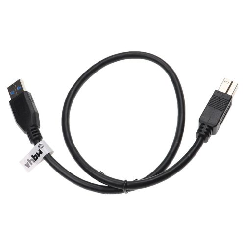 USB 3.0 B Típusú Adatkábel, 50 cm, Fekete