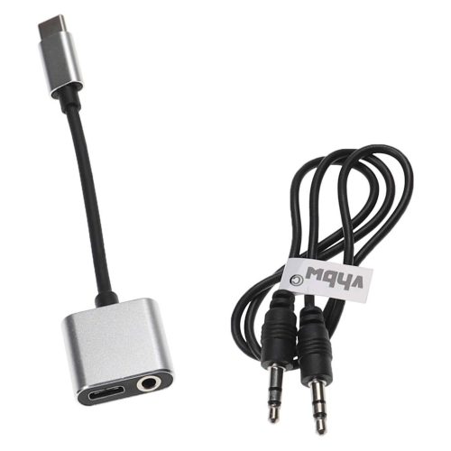 USB C Adapter 2 1-ben AUX, Huawei, Xiaomi, Motorola Jack Kábel