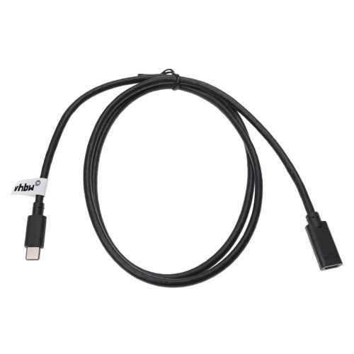 VHBW USB C Verlängerungskabel für verschiedene Tablets, Notebooks, Smartphones, Computer - 1 m schwarz, USB 3.1 C Kabel