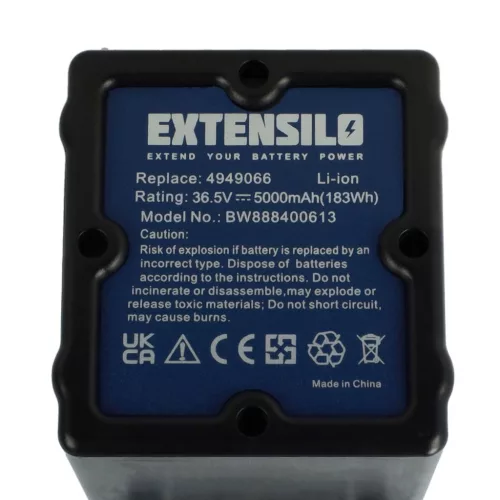 WOLF-Garten Lawn Mower Battery 4919 096, 4949066, 4937065, 4919096 - 5000 mAh 36.5 V Li-Ion