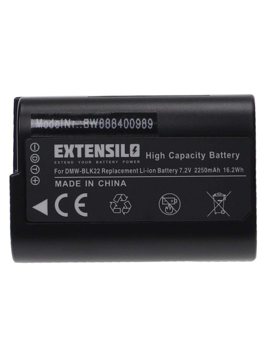 Panasonic DMW-BLK22, DMW-BLK22GK akkumulátor - 2250 mAh, 7,2 V, Li-Ion