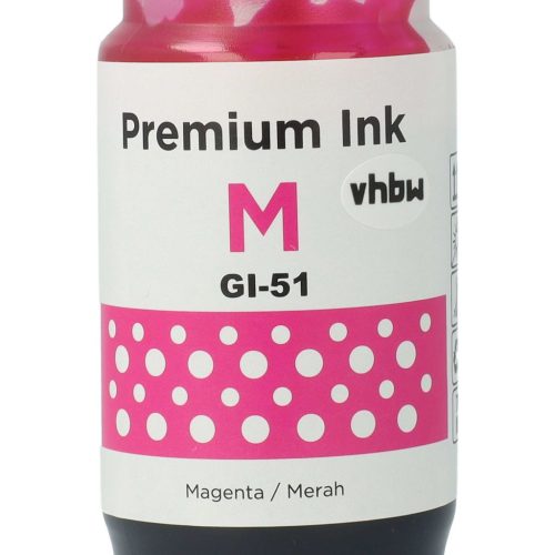 VHBW Canon GI-11, GI-21, GI-41, GI-51, 4544C001, GI-41M Magenta Utántöltő Tinta, 70 ml