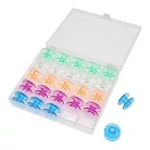 VHBW Sewing Machine Bobbin Box, 25 Colored Bobbins, Compatible with Brother, Singer
