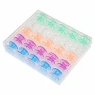 VHBW Sewing Machine Bobbin Box, 25 Colored Bobbins, Compatible with Brother, Singer