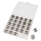 VHBW Sewing Machine Bobbins, 25 pcs, Metal, Compatible with Brother/Singer