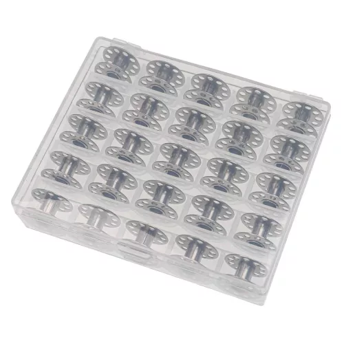 VHBW Sewing Machine Bobbins, 25 pcs, Metal, Compatible with Brother/Singer