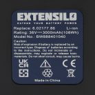 VHBW Elektromos kéziszerszámgép akkumulátor  Metabo 6.02177.86, 6.00795.68, 6.00795.00 - 3000 mAh, 36 V, Li-Ion akkumulátort