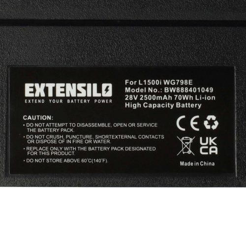 VHBW Lawn Mower Battery for Worx - 2500 mAh 28 V Li-Ion, Black - Gardening Tool