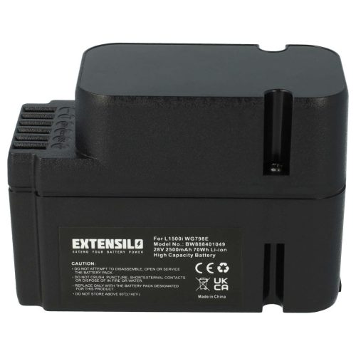 VHBW Lawn Mower Battery for Worx - 2500 mAh 28 V Li-Ion, Black - Gardening Tool