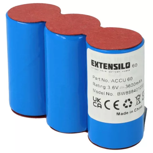 VHBW Gardena Accu45, Accu60, Accu 60 Lawn Mower Battery (08800-00.630.00) - 3600 mAh 3.6 V NiMH