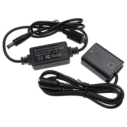 USB tápegység AC-PW20 fényképezőgépet + DC csatoló, mint Sony NP-FW50 - 2 m, 8,4 V 3,0 A