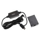 VHBW USB Power Supply ACK-E10 for Camera + DC Connector, Canon DR-E10 - 2 m, 8.4 V 3.0 A