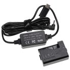 VHBW USB Power Supply ACK-E10 for Camera + DC Connector, Canon DR-E10 - 2 m, 8.4 V 3.0 A
