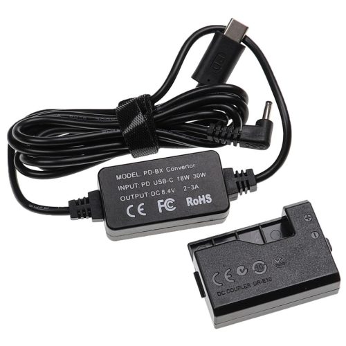 VHBW USB Power Supply ACK-E10 for Camera + DC Connector, Canon DR-E10 - 2 m, 8.4 V 3.0 A