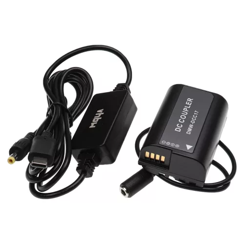 VHBW USB-Netzteil DMW-AC8 für Kamera + DC-Adapter, Panasonic DMW-DCC17 - 2 m, 9 V 3,0 A
