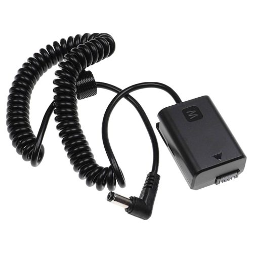 VHBW Sony NP-FW50 DC Coupler - 120 cm Spiral Cable