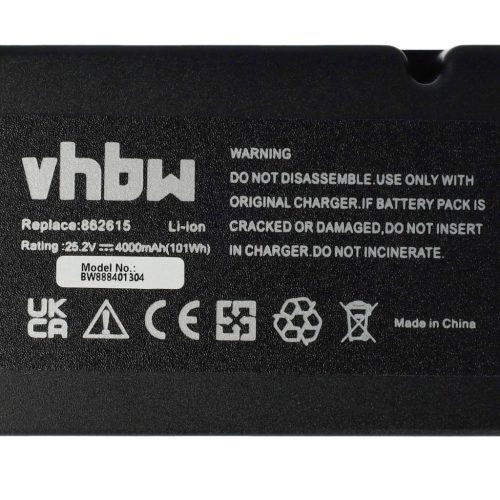 Yard Force 862601, 0862622, 0862622001 Fűnyíró Akkumulátor - 4000 mAh 25,2 V Li-Ion, Fekete