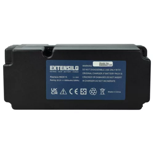 Yard Force Lawn Mower Battery 862601, 0862622, 0862622001 - 5000 mAh 25.2 V Li-Ion, Black