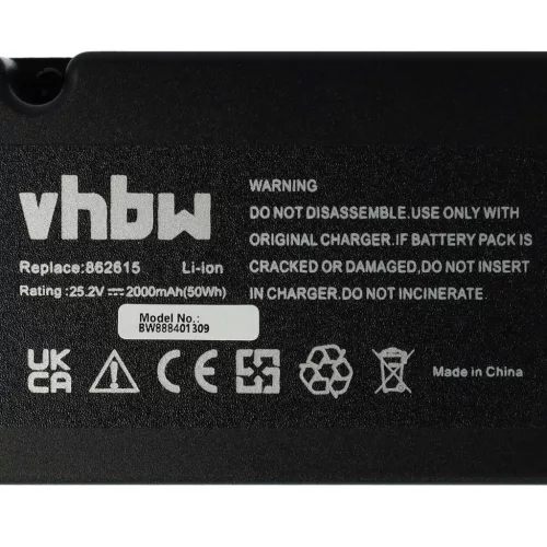 Yard Force Lawn Mower Battery 862601, 862615, 0862622, 0862622001 - 2000 mAh 25.2 V Li-Ion