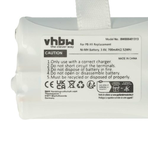 VHBW Radio Akku Midland PB-X6 - 700 mAh 3,6 V NiMH