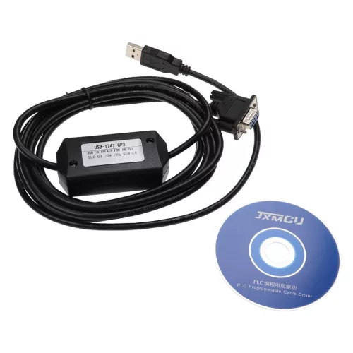 VHBW RS-232 Programmer Cable AB-SLC 5/03 5/04 5/05 PC Adapter + CD Drive 300cm, Black