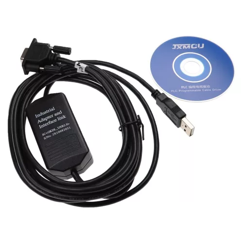 VHBW RS-232 Programmer Cable AB-SLC 5/03 5/04 5/05 PC Adapter + CD Drive 300cm, Black