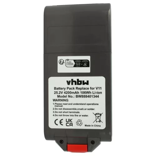 VHBW Battery for Dyson 970425-01, 970938-01 - 4200 mAh, 25.2 V, Li-Ion