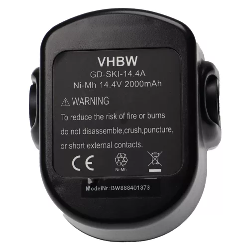 VHBW Electric Tool Battery Skil 2610908163, 2607335328, 144BAT, 92994 - 2000 mAh 14.4 V NiMH