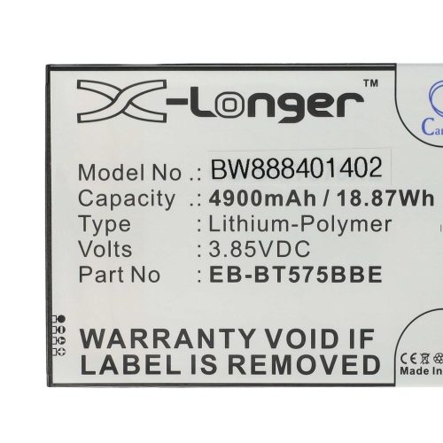 VHBW Tablet akkumulátor Samsung GH43-05039A, EB-BT575BBE - 4900 mAh 3,85 V Li-polimer