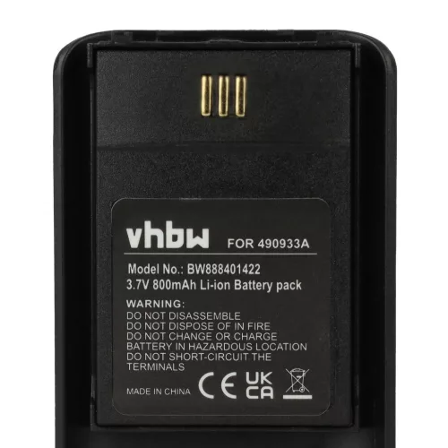 VHBW Vezetékes telefon akku Ascom 490933A, 660497 - 800 mAh 3,7 V Li-Ion
