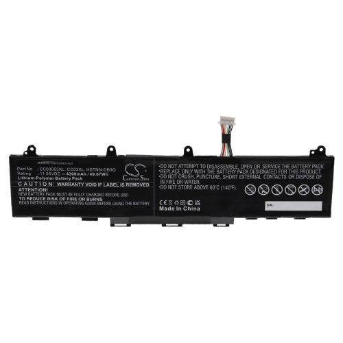 VHBW Notebook Battery HP HSTNN-IB9F, HSTNN-DB9Q, CC03XL, CC03053XL - 4300 mAh 11.55 V Li-Polymer