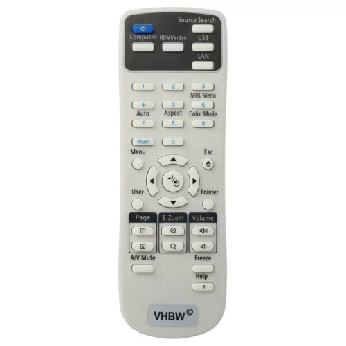 VHBW Epson 164880600 Remote Control for Epson Projector Type 156606