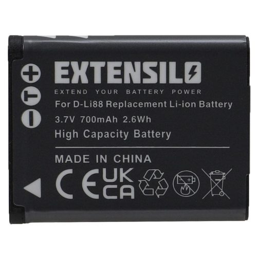 VHBW Panasonic VW-VBX070E, VW-VBX070 akkumulátor - 700 mAh, 3,7 V, Li-Ion